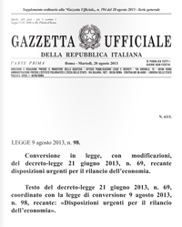 Convertito in Legge il “Decreto del Fare”