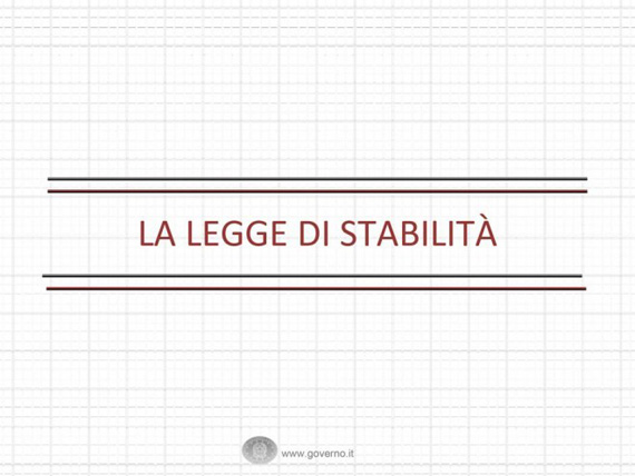 LEGGE DI STABILITA’ 2014